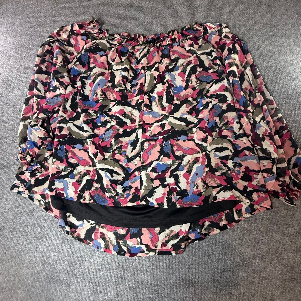 Lane Bryant Off The Shoulder Smocked Neck Floral Print Long Sleeve Blouse 18/20 - Picture 3 of 9